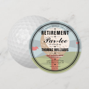 Invitation Élégant Golf Retraite Parte Party Round