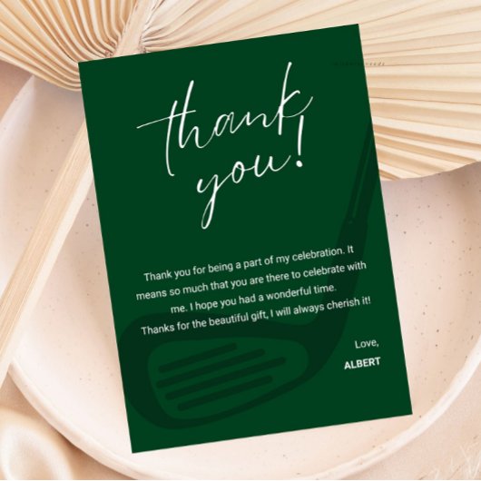 Invitation Elegant Golf Theme Appreciation Thank You Card