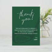 Invitation Elegant Golf Theme Appreciation Thank You Card (Debout devant)