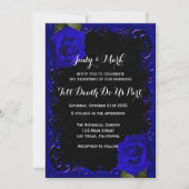 Invitation Élégant Goth Blue Rose Mariage (Devant)