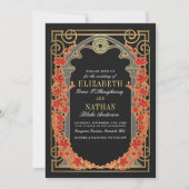 Invitation Elegant Gothic Autumn Cathedral Frame Wedding  (Devant)