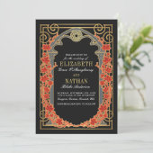 Invitation Elegant Gothic Autumn Cathedral Frame Wedding  (Debout devant)