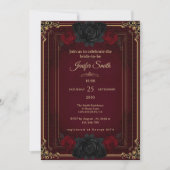 Invitation Elegant Gothic Dark Romance Bridal Shower (Devant)