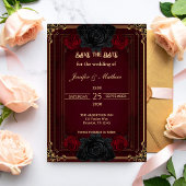 Invitation Elegant Gothic Dark Romance Wedding Save the Date