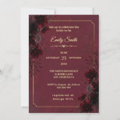 Invitation Elegant Gothic Red and Black Romance Bridal Shower (Devant)
