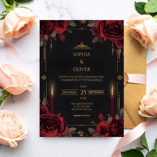 Invitation Elegant Gothic Romance Wedding 