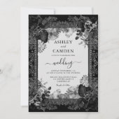 Invitation Elegant Gothic Victorian Floral Wedding (Devant)