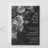 Invitation Élégant gothique Floral Mariage noir (Devant)