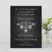 Invitation Élégant gothique foncé romance mariage 6,5 po x 8, (Debout devant)