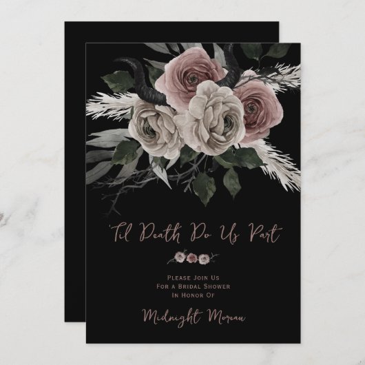 Invitation Élégant Gothique Jusqu'À La Mort Ne Faisons-Nous P (Devant / Derrière)