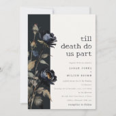 Invitation Elégant gothique noir Rose noir Mariage (Devant)