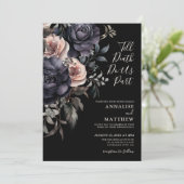 Invitation Élégant gothique Rose Mariage floral (Debout devant)