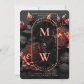Invitation Elégant gothique Rosegold Noir Rustique Boho Maria (Devant)