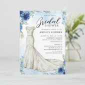 Invitation Elegant Gown Illustration with  Bridal Shower (Debout devant)