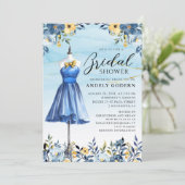 Invitation Elegant Gown Illustration with  Bridal Shower (Debout devant)