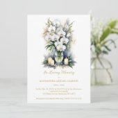 Invitation Elegant Graceful White Orchid Bouquet & Candles  (Debout devant)