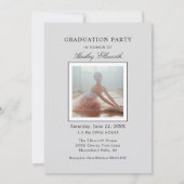 Invitation Élégant Graduate Platinum Grey Photo Graduation (Dos)