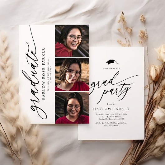 Invitation Elegant Graduation Announcement & Party Invite