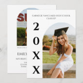 Invitation Elegant Graduation modern (Devant / Derrière)