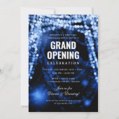 Invitation Élégant Grand Ouverture Affaires Lumières Marine (Devant)