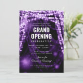 Invitation Élégant Grand Ouverture Affaires Lumières violette (Debout devant)