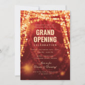 Invitation Élégant Grand Ouverture Business Rouge Gold Lumièr (Devant)