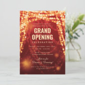 Invitation Élégant Grand Ouverture Business Rouge Gold Lumièr (Debout devant)