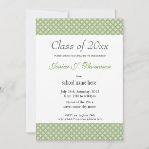 Invitation Élégant, graphique vert classique photo de remise