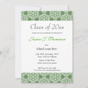 Invitation Élégant, graphique vert classique photo de remise