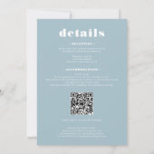 Invitation Élégant Gras simple blanc glace bleu mariage photo (Dos)