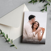 Invitation Élégant Gras Typo Photo QR Code Mariage
