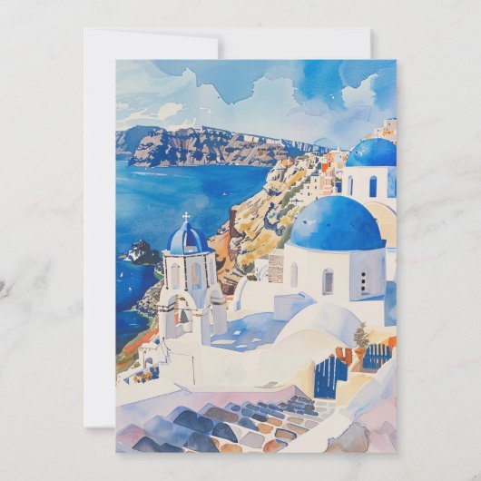 Invitation Elégant Grèce Destination Mariage Enregistrer la d (Dos)