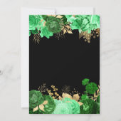 Invitation Elegant Green and Gold Flowers Birthday Party (Dos)