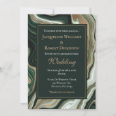Invitation Elegant Green and Gold Marble Wedding (Devant)