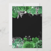 Invitation Elegant Green and Silver Flowers Birthday Party (Dos)