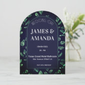 Invitation Elegant Green & Blue Floral theme (Debout devant)
