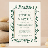 Invitation Elégant Green Botanical Foster Care Douche