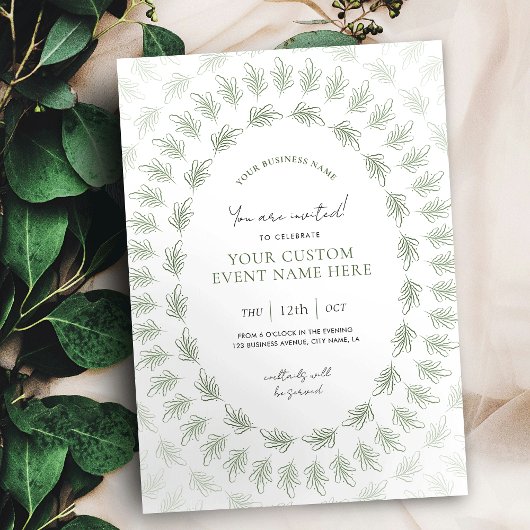 Invitation Elegant Green Chic Business Event Gala