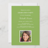 Invitation Élégant Green Custom Photo Party Graduation (Dos)