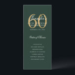 Invitation Elégant Green Gold 60th Birthday Program Menu<br><div class="desc">Design élégant "Programme de fête d'anniversaire" avec une typographie de script sophistiquée avec du texte personnalisé.</div>