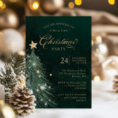 Invitation Elegant Green Gold Christmas Party 