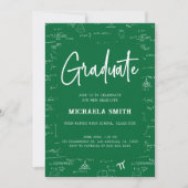 Invitation Elegant Green Graduate Math Graduation (Devant)