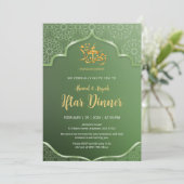 Invitation Elegant Green Islamic Geometric Pattern Iftar (Debout devant)