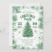 Invitation Elegant Green Vintage Christmas Party (Devant)