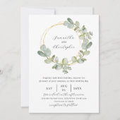 Invitation Elegant Green Watercolor Eucalyptus Wedding  (Devant)