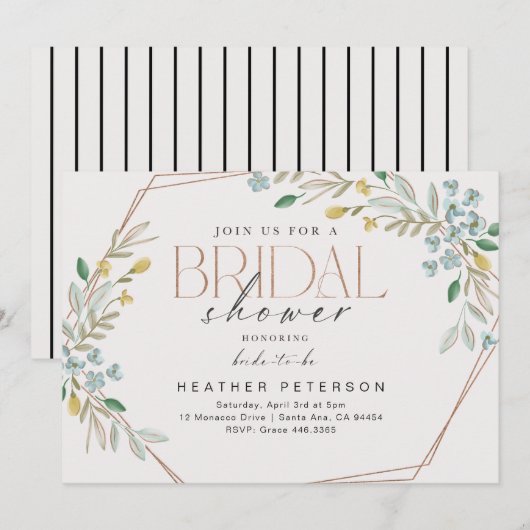 Invitation Elegant Greenery (Devant / Derrière)