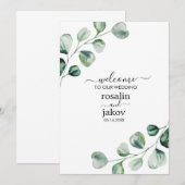 Invitation Elegant Greenery Botanical wedding (Devant / Derrière)