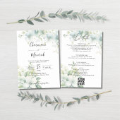 Invitation Elegant Greenery Budget QR code Wedding