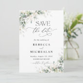 Invitation Elegant Greenery Wedding Save The Date (Debout devant)
