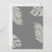 Invitation Elégant Grey Boho Feuille Cross Baptism (Dos)